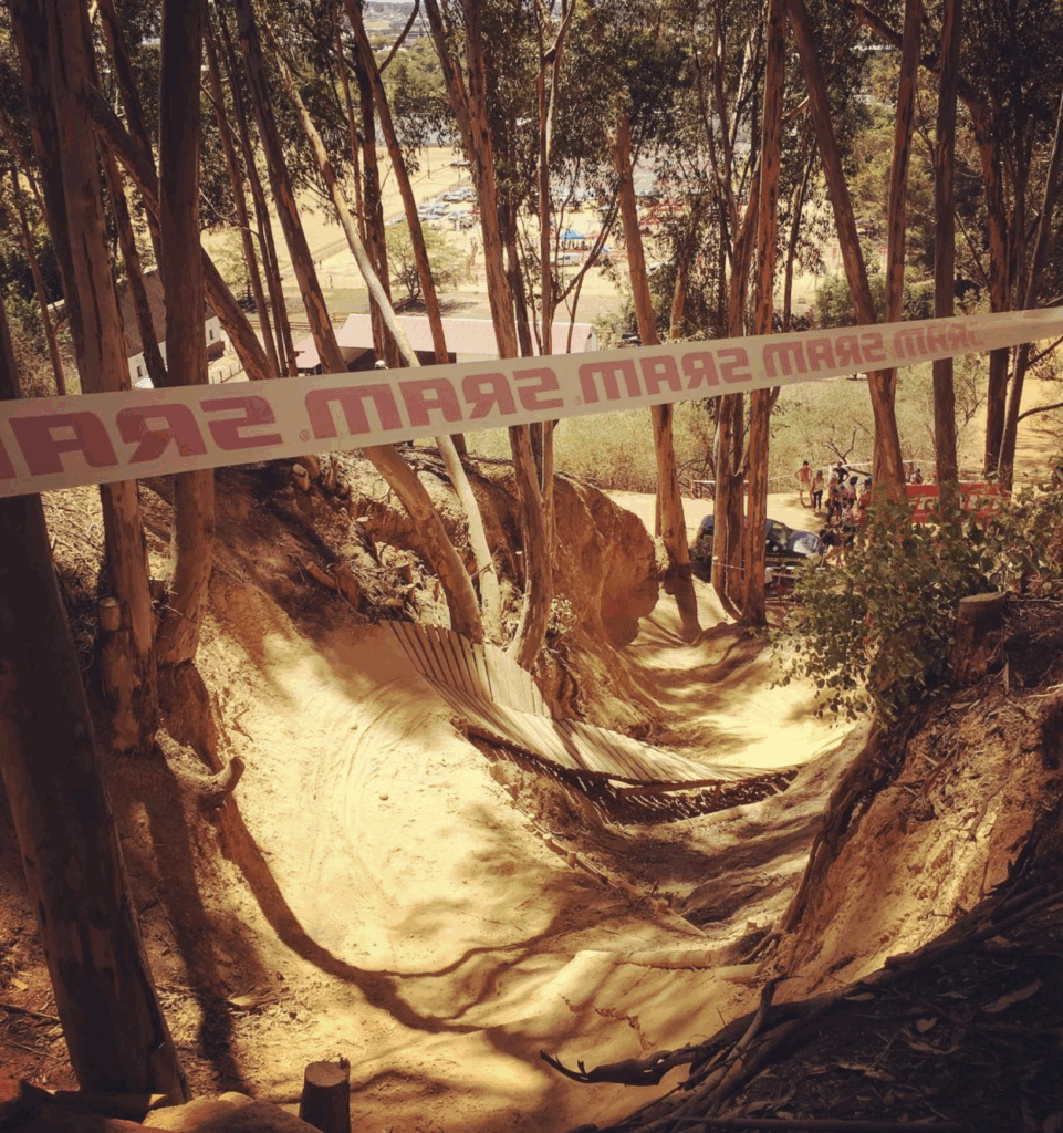 Technical descent at Coetzenberg Stadium XCO track, Stellenbosch, South Africa